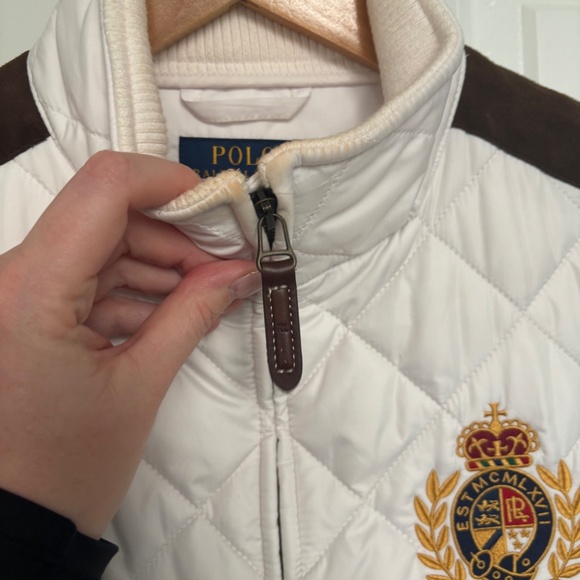 White and brown Ralph Lauren Women’s Quilted vest / gilet / body warmer - Picture 2 of 7